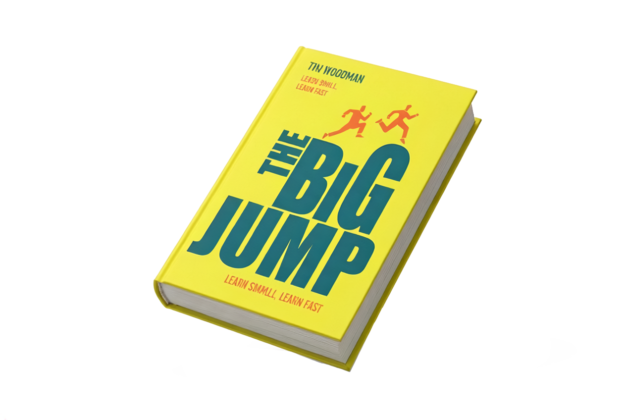 The Big Jump by Tim Woodman, a yellow hardback book