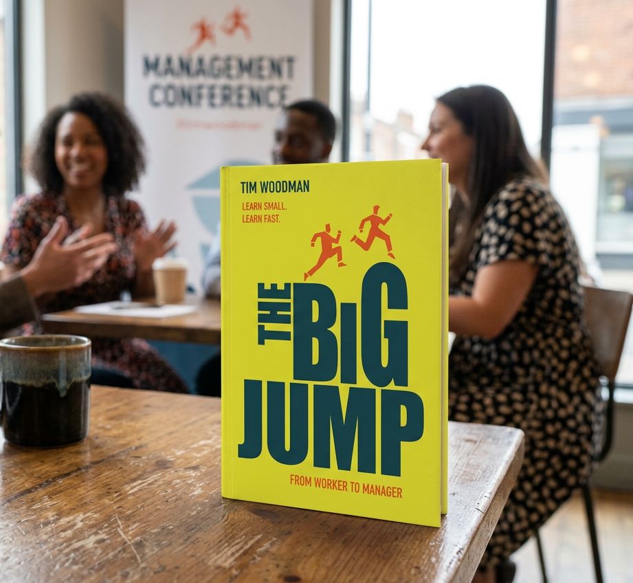 The Big Jump book on a café table